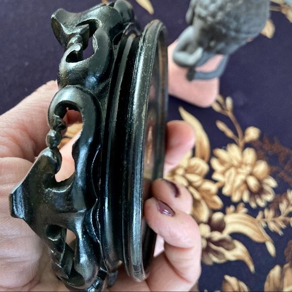 Chinese Rosewood carved lacquered footed wood lamp vase display base Vintage - Picture 4 of 8